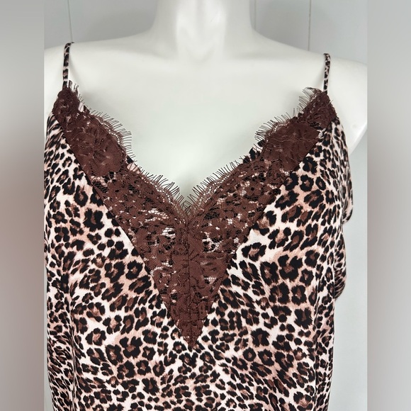 NWT Melrose & Market Womens Tank Top Plus Sz 2X Brown Lace Animal Print - Picture 2 of 7